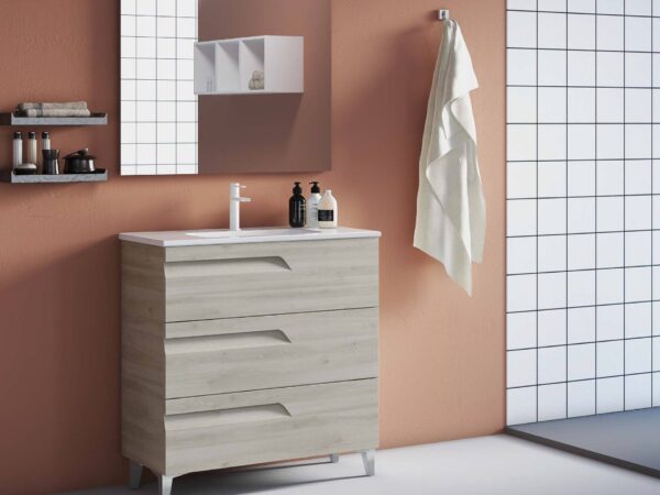 Conjunto mueble de baño fondo reducido 3 cajones VITALE de Royo