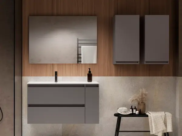 Conjunto mueble BOX de Visobath con 2 cajones y puerta