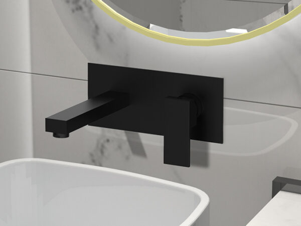 Grifo de lavabo empotrado negro serie ORION de Gme