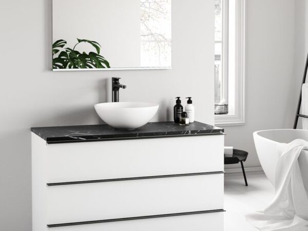 Conjunto mueble baño YUGEN con encimera LINE y lavabo BOWL de Nuovvo