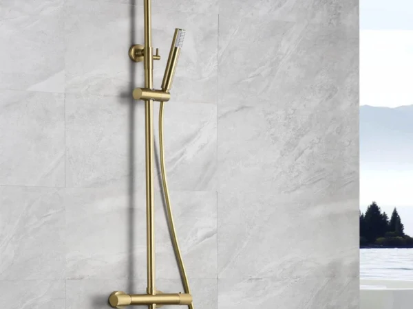 Columna ducha termostática oro cepillado LINE de Imex