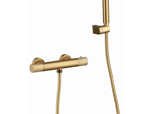 Grifo ducha termostático oro cepillado LINE de Imex