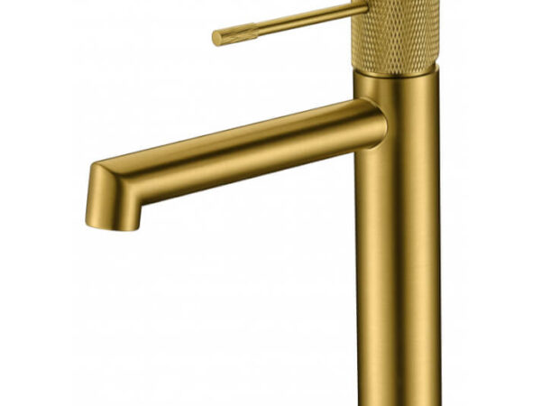Grifo lavabo oro cepillado LINE de Imex