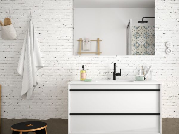 Conjunto mueble de baño de 2 cajones 100 cm ATTILA 1 Salgar