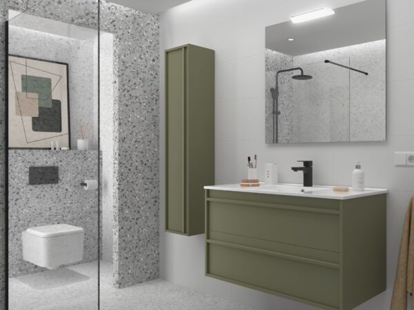 Conjunto mueble de baño de 2 cajones 100 cm ATTILA 6 Salgar