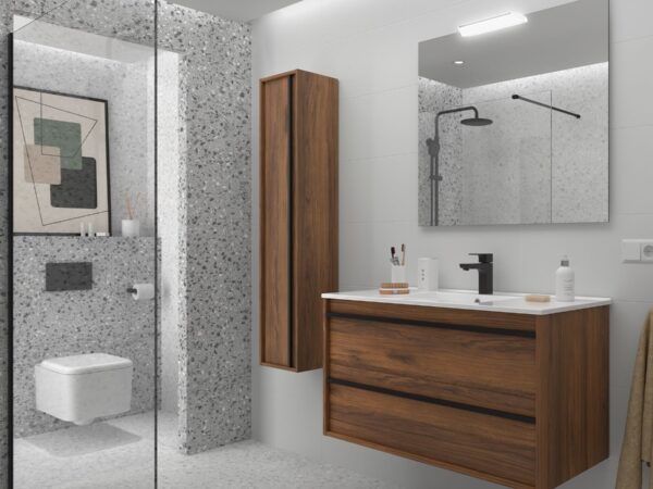 Conjunto mueble de baño de 2 cajones 100 cm ATTILA 3 Salgar