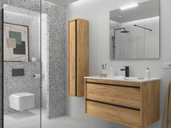Conjunto mueble de baño de 2 cajones 100 cm ATTILA 2 Salgar