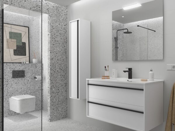 Conjunto mueble de baño de 2 cajones 80 cm ATTILA 1 Salgar