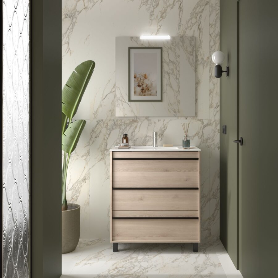 Conjunto mueble de baño de 3 cajones 100 cm ATTILA Salgar - Imagen 3