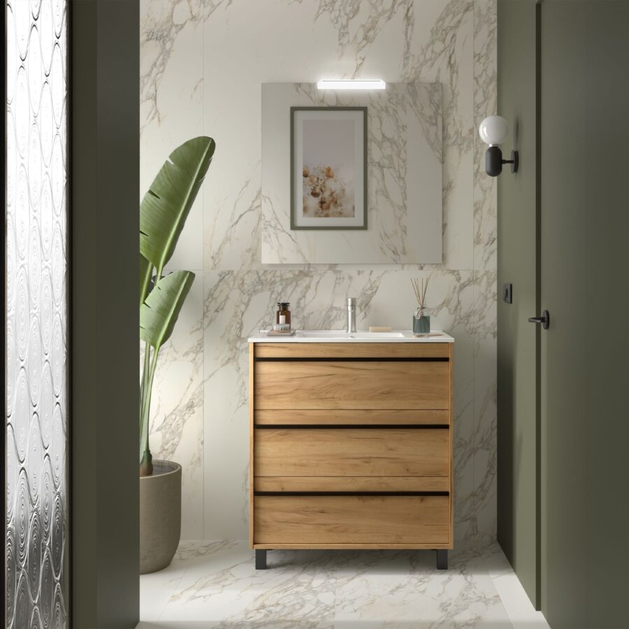 Conjunto mueble de baño de 3 cajones 100 cm ATTILA Salgar - Imagen 8