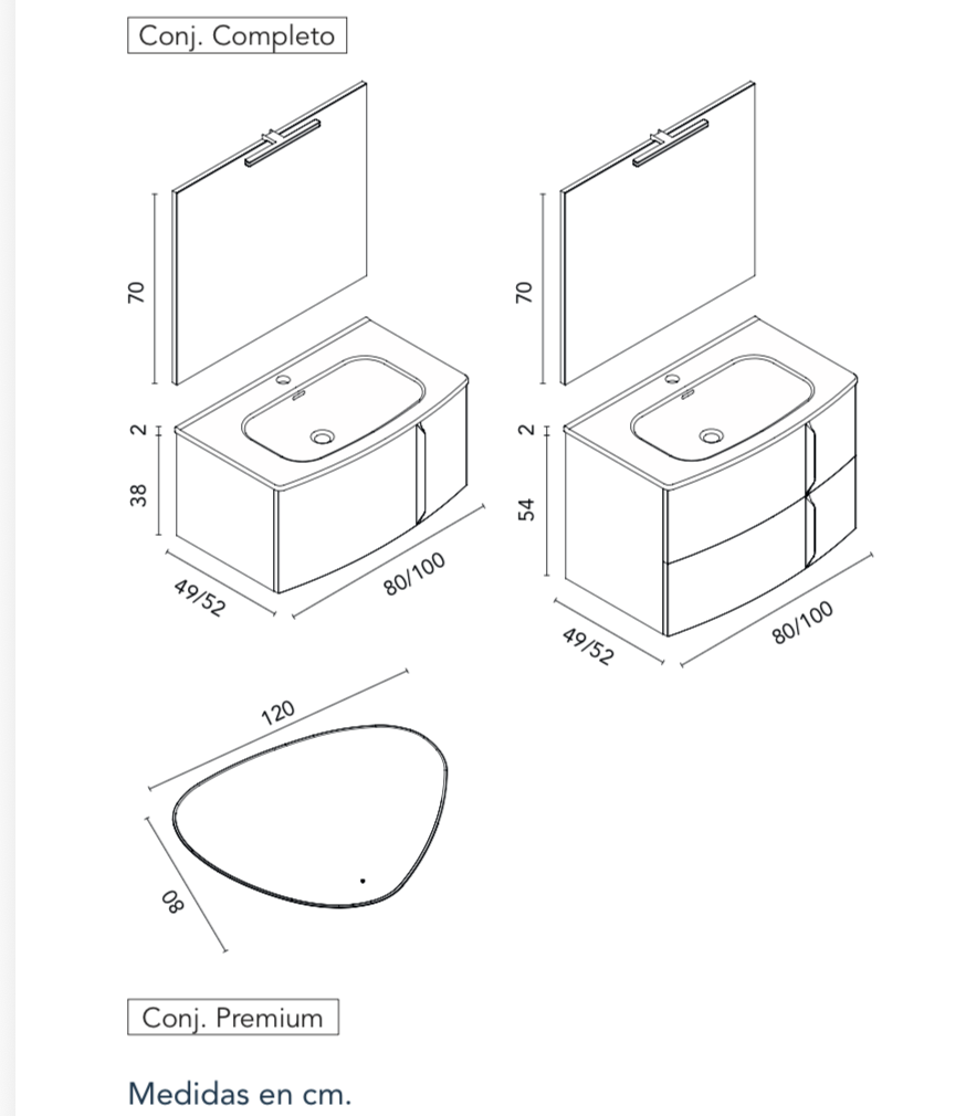 Conjunto mueble de baño con 1 cajón WAVE 2 Royo - Imagen 13