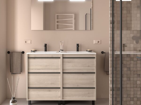 Conjunto mueble de baño 120 cm 6 cajones ATTILA 1 Salgar