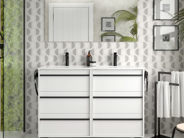 Conjunto mueble de baño 120 cm 6 cajones ATTILA 2 Salgar