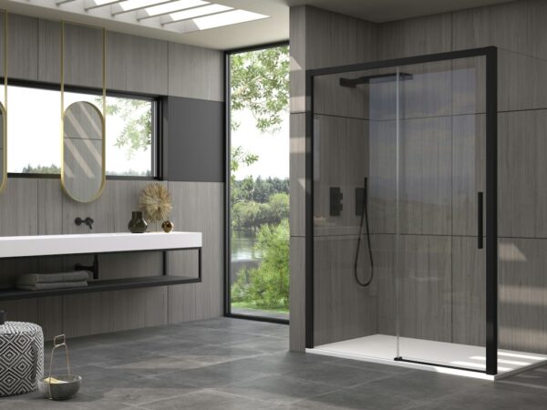 Mampara de ducha perfil negro MISURI ST de Doccia