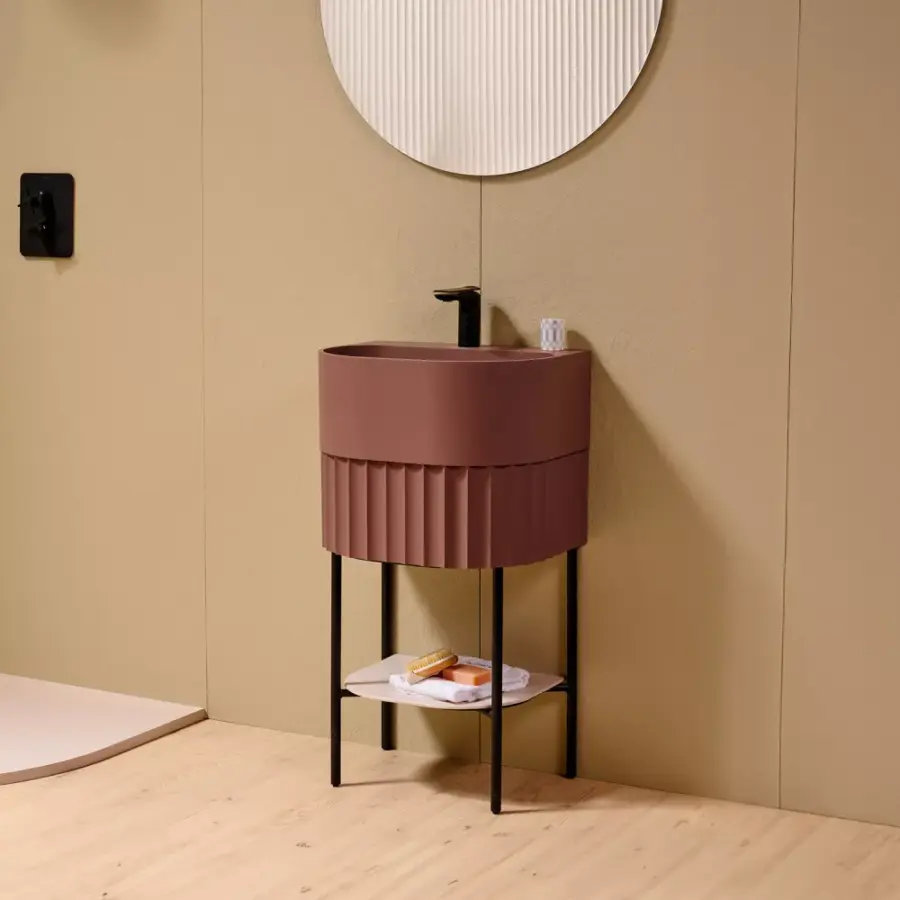 Conjunto mueble y lavabo semi tótem DELIA ZERO de Acquabella - Imagen 2