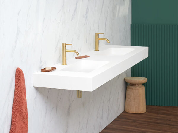 Encimera doble seno CARDIFF muro de Sanycces