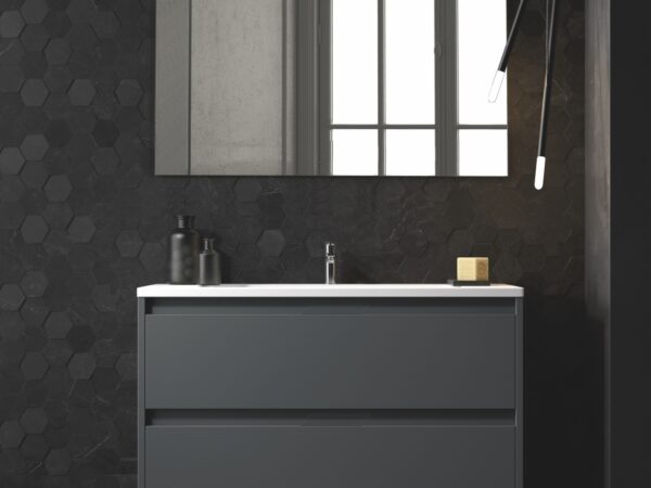 Conjunto mueble ETNA GRAFITO y lavabo cerámico ST de Duplach