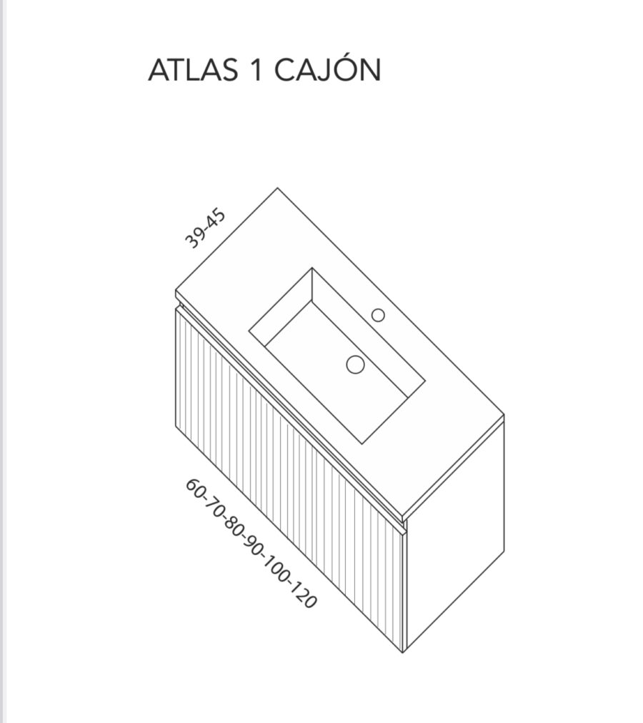 Conjunto mueble baño 1 cajón ATLAS de Valman - Imagen 3