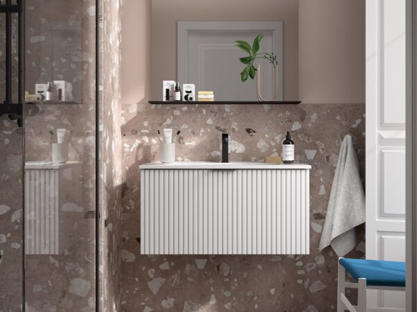 Conjunto mueble 80 cm con lavabo de porcelana BIBA Salgar