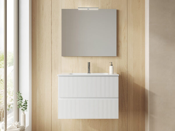 Conjunto mueble de baño VORA 2 cajones y lavabo ENZO de Royo