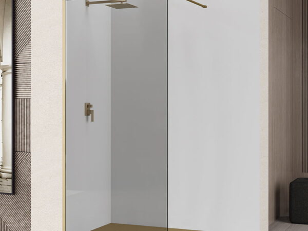 Mampara panel fijo MANACOR acabado oro de Becrisa