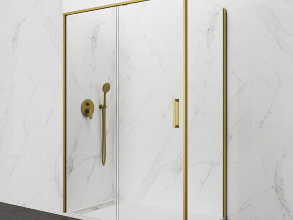 Mampara ducha TWENTY frontal+lateral fijo Gold de Gme