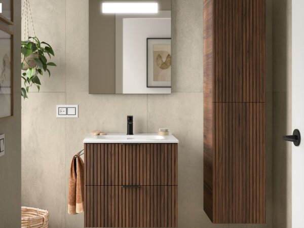 Conjunto mueble 60 cm 2 cajones y lavabo de porcelana BIBA Salgar