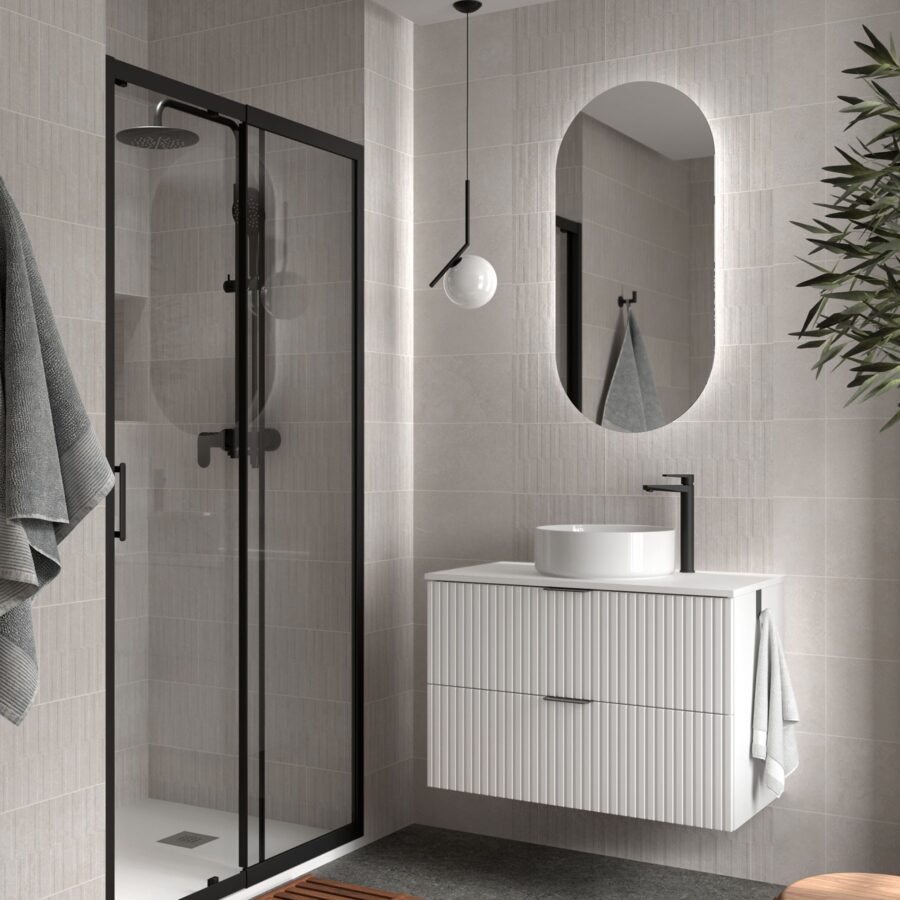 Conjunto mueble 80 cm 2 cajones y encimera melanina BIBA Salgar