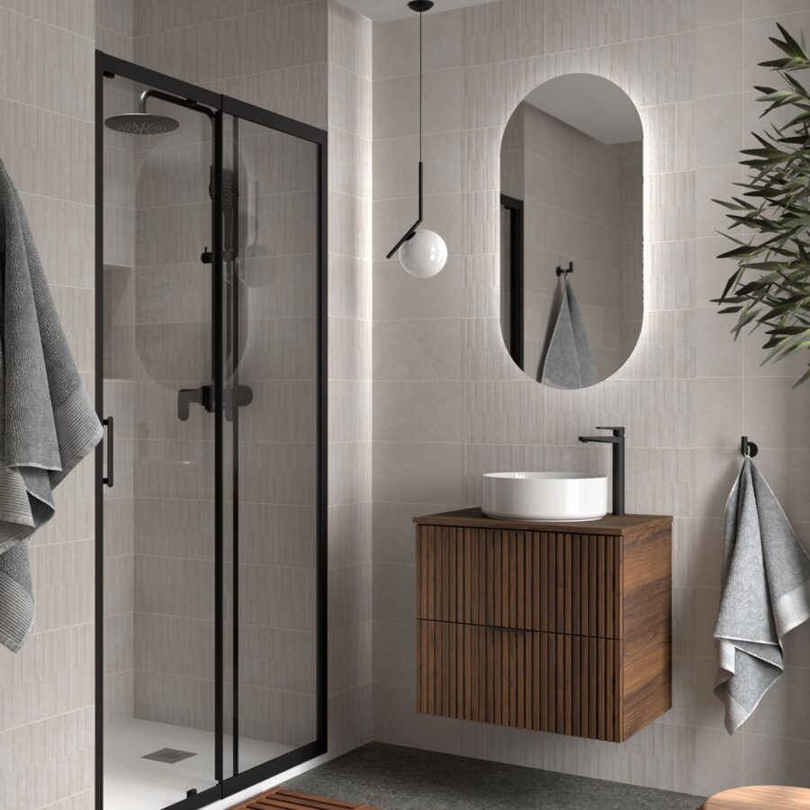 Conjunto mueble 60 cm 2 cajones y encimera melanina BIBA Salgar