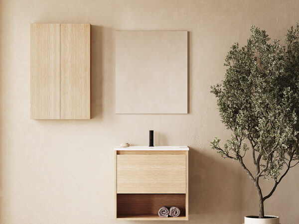 Conjunto mueble de baño Roble arenado NIWA de Royo