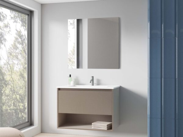 Conjunto mueble de baño Fumé arenado NIWA de Royo