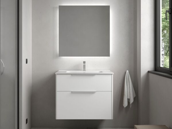 Conjunto LUVA de 2 cajones 80 cm White satin + lavabo Ibon de Salgar