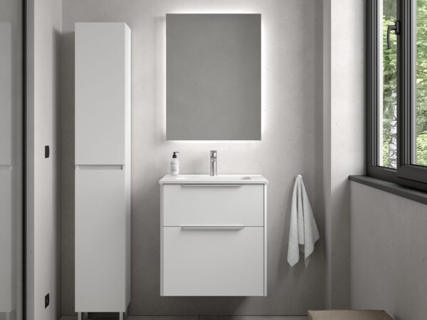 Conjunto LUVA de 2 cajones 60 cm White satin+lavabo Ibon de Salgar