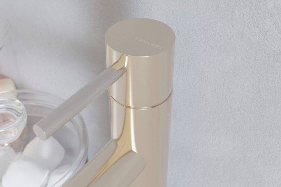 Grifo lavabo alto LOOP oro cepillado de Sanycces - Imagen 2