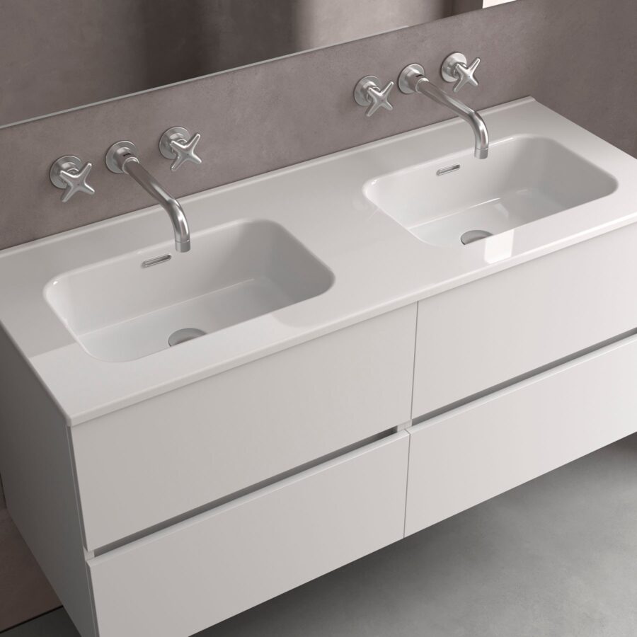 Lavabo de porcelana sin orificio para grifo CONSTANZA 121 Salgar