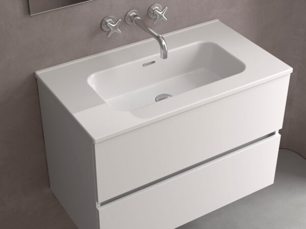 Lavabo de porcelana sin orificio para grifo CONSTANZA 101 Salgar