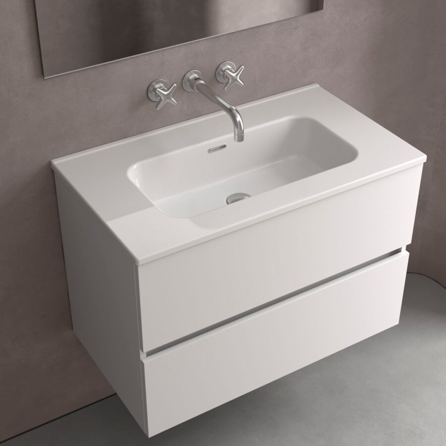 Lavabo de porcelana sin orificio para grifo CONSTANZA 101 Salgar