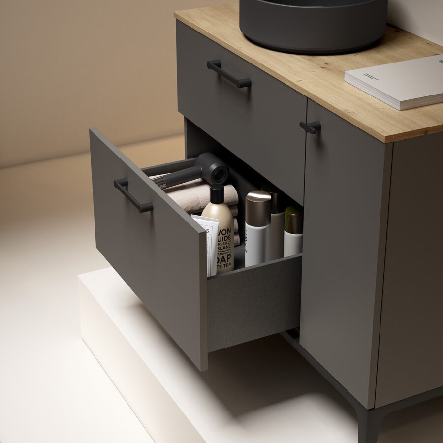 Conjunto mueble VERSO 2 cajones 1 puerta y tapa Idole de Visobath - Imagen 10