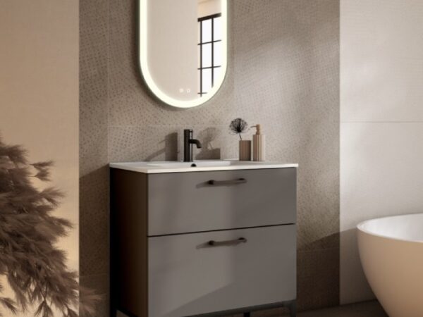 Conjunto mueble VERSO con patas 2 cajones y lavabo Flat de Visobath