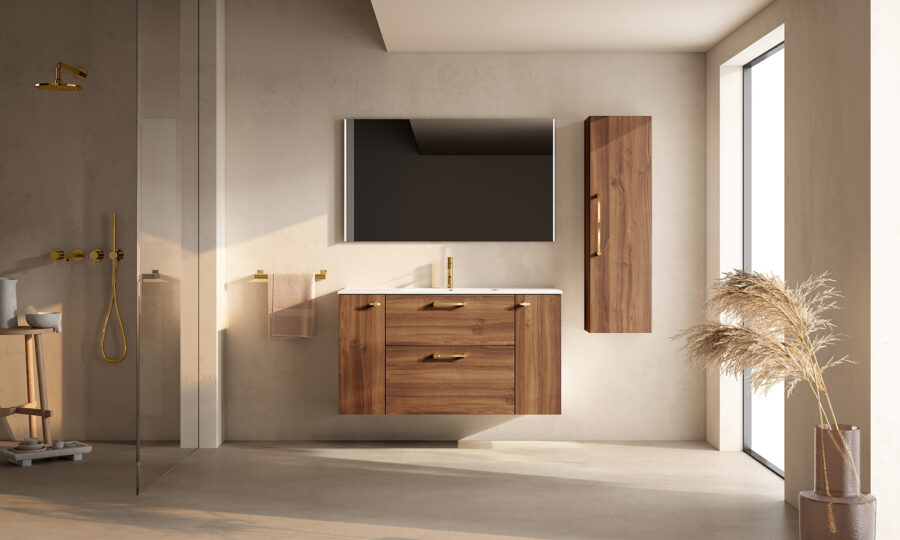 Conjunto mueble VERSO 2 cajones 2 puertas y lavabo Flat de Visobath