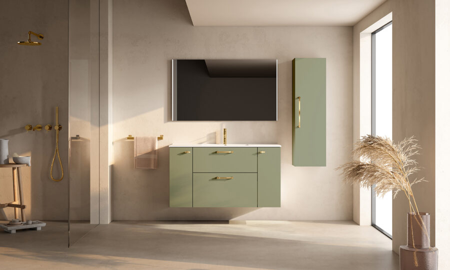 Conjunto mueble VERSO 2 cajones 2 puertas y lavabo Flat de Visobath - Imagen 4
