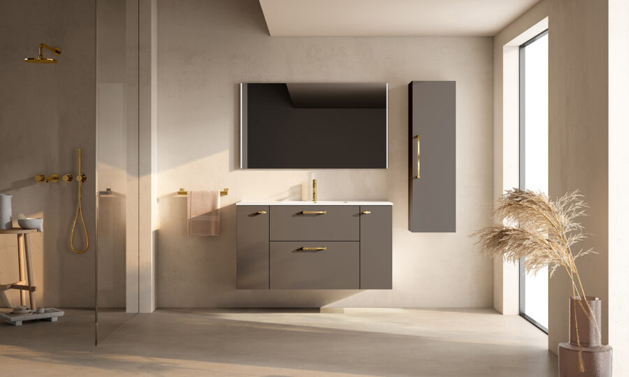 Conjunto mueble VERSO 2 cajones 2 puertas y lavabo Flat de Visobath - Imagen 6