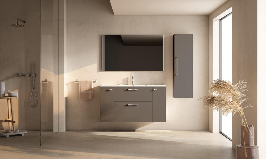 Conjunto mueble VERSO 2 cajones 2 puertas y lavabo Flat de Visobath - Imagen 7