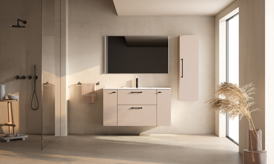 Conjunto mueble VERSO 2 cajones 2 puertas y lavabo Flat de Visobath - Imagen 9