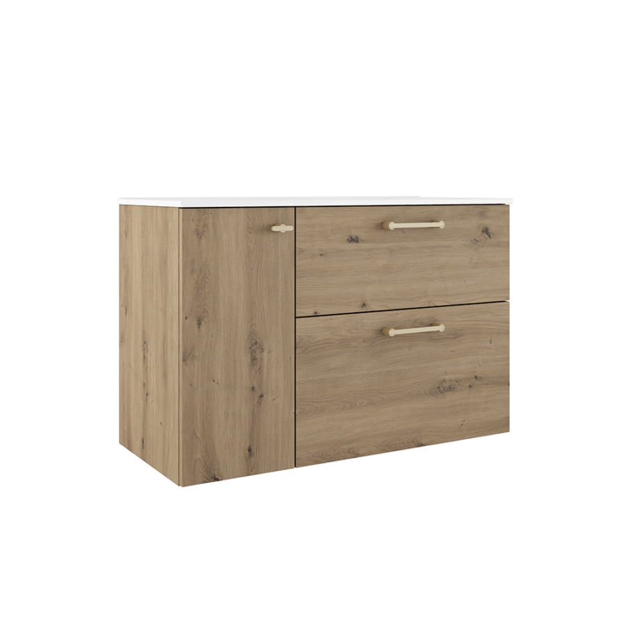 Conjunto mueble VERSO 2 cajones 1 puerta y lavabo Flat de Visobath - Imagen 10