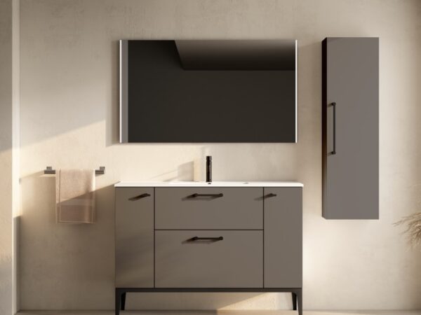 Conjunto mueble con patas VERSO 2 cajones 2 puertas y lavabo Flat de Visobath