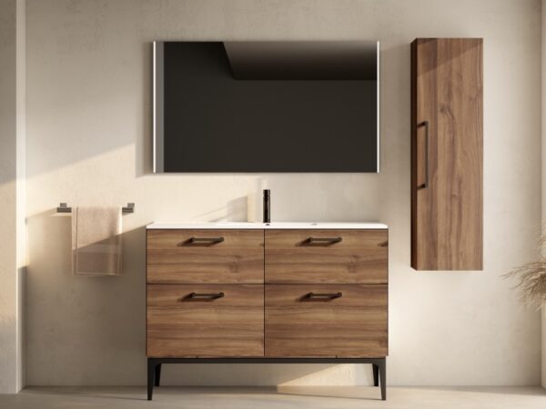 Conjunto mueble VERSO con patas 4 cajones y lavabo Flat de Visobath