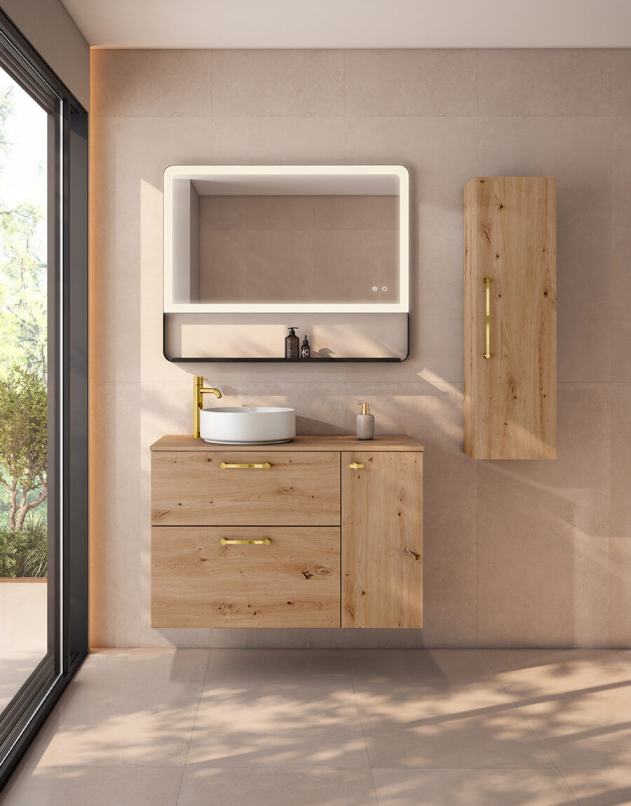 Conjunto mueble VERSO 2 cajones 1 puerta y tapa Idole de Visobath - Imagen 8