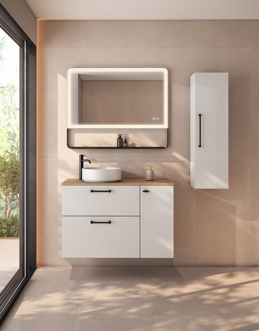 Conjunto mueble VERSO 2 cajones 1 puerta y tapa Idole de Visobath