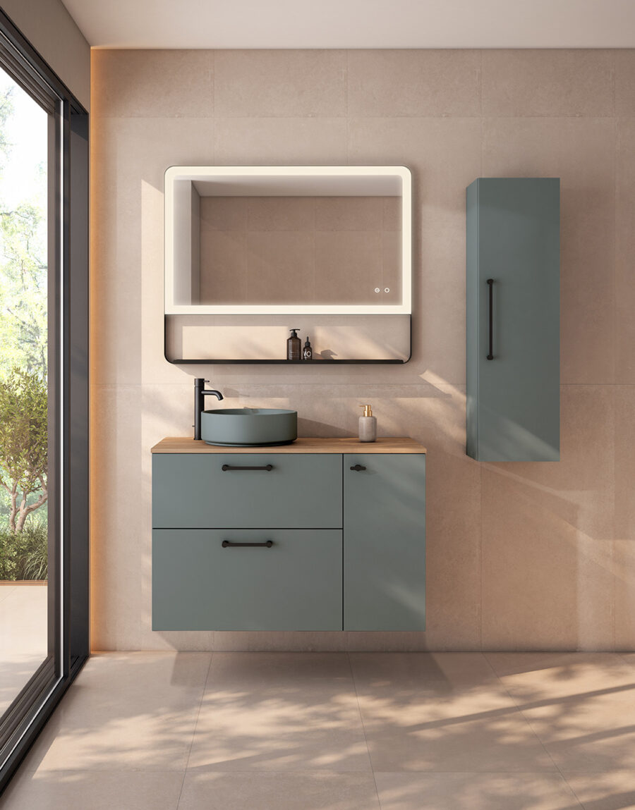Conjunto mueble VERSO 2 cajones 1 puerta y tapa Idole de Visobath - Imagen 6